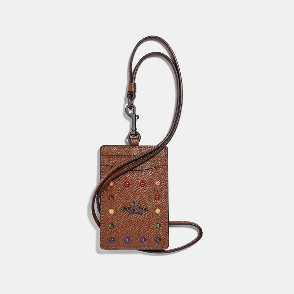 Authentic Coach Rainbow Lanyard 🌈 Saddle Brown